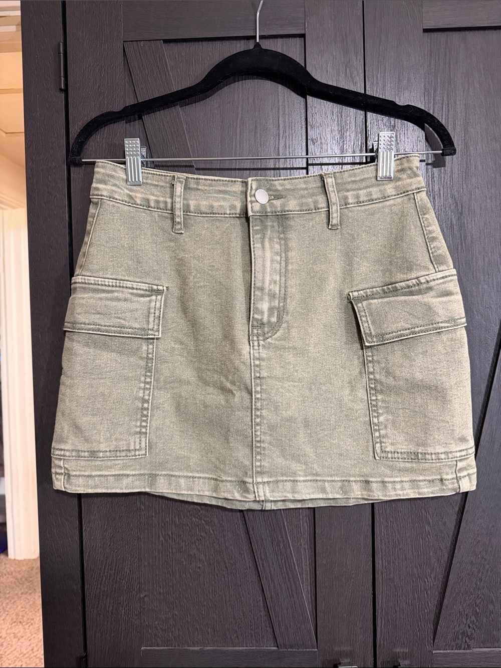SHEIN Olive Green Cargo Mini Skirt